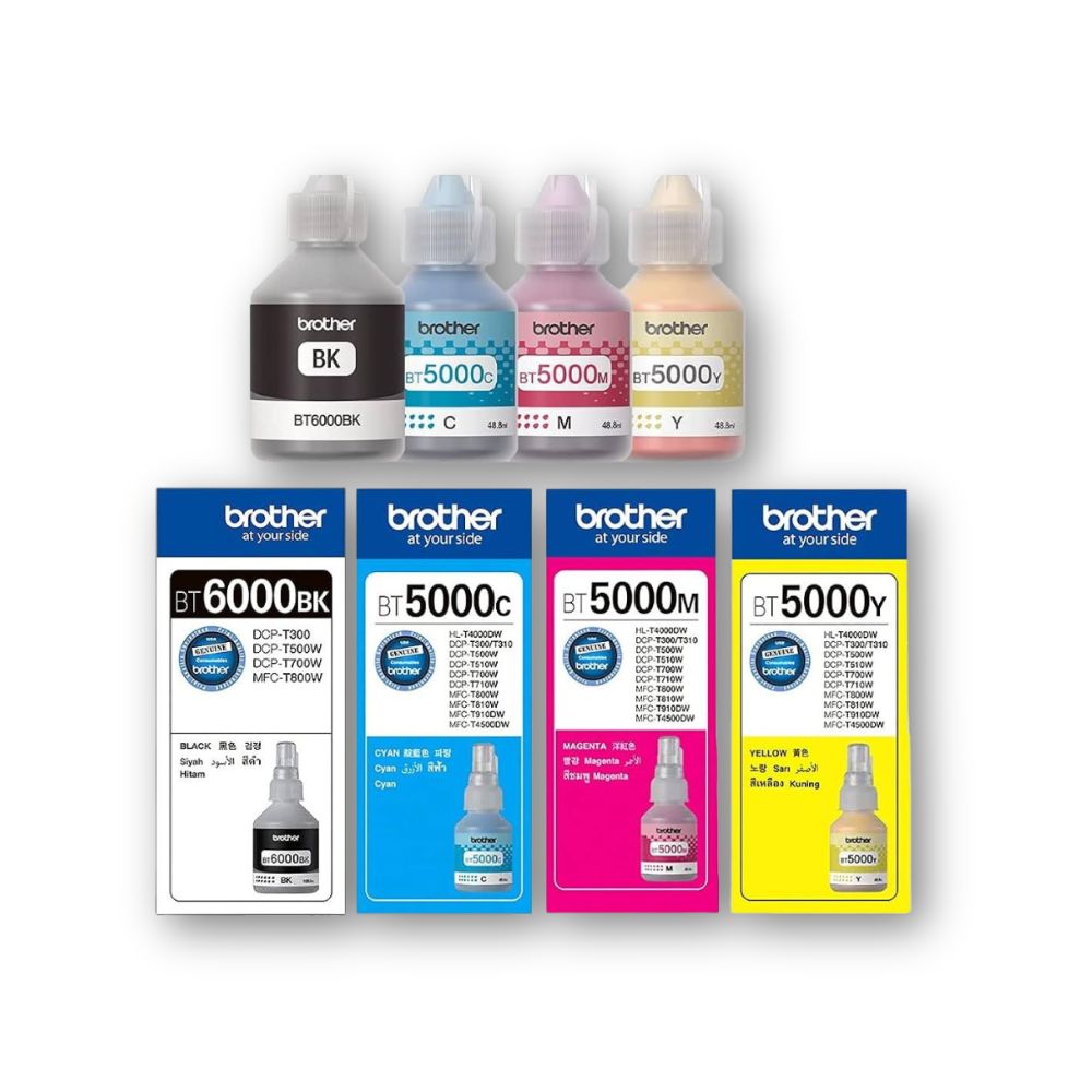 BROTHER BT6000BK BT5000C M Y ORIGINAL INK SET